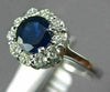 ESTATE 1.10CT DIAMOND & AAA SAPPHIRE 14KT WHITE GOLD 3D FLOWER ENGAGEMENT RING