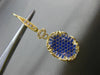 ESTATE LARGE 2.26CT DIAMOND & SAPPHIRE 18K YELLOW GOLD 3D OVAL FILIGREE EARRINGS