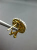 LARGE 1.74CT WHITE & CANARY DIAMOND 18KT YELLOW GOLD 3D HEXAGON CLIP ON EARRINGS