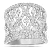 ESTATE LARGE 2.25CT DIAMOND 14KT WHITE GOLD OPEN FILIGREE FUN ANNIVERSARY RING