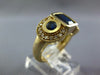 LARGE 2.66CT DIAMOND & AAA SAPPHIRE 14K YELLOW GOLD EMERALD CUT & ROUND FUN RING