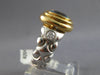 LARGE 3.2CT DIAMOND & AAA AQUAMARINE 14K 2 TONE GOLD CUSHION ROUND 3 STONE RING