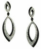 1.25CT WHITE & BLACK DIAMOND 14K WHITE GOLD CLASSIC MULTI ROW TEAR DROP EARRINGS