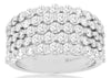 WIDE 2.5CT DIAMOND 14KT WHITE GOLD 3D CLASSIC MULTI ROW CHANNEL ANNIVERSARY RING