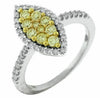 .73CT WHITE & FANCY YELLOW DIAMOND 14K WHITE GOLD CLUSTER MARQUISE HALO FUN RING