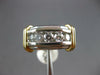 ESTATE LARGE 1.05CT DIAMOND 14KT 2 TONE GOLD 3D ROUND 5 STONE CHANNEL MENS RING