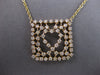 LONG & LARGE 2.08CT DIAMOND 14KT YELLOW GOLD 3D OPEN HEART SQUARE LOVE NECKLACE