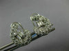ESTATE LARGE 1.80CT DIAMONDS 18K WHITE GOLD 3D ROUND & BAGUETTE CLIP ON EARRINGS