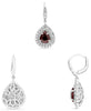 2.92CT DIAMOND & AAA RUBY 18KT WHITE GOLD 3D PEAR SHAPE & ROUND HANGING EARRINGS