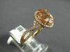 ESTATE LARGE 2.90CT DIAMOND & AAA MORGANITE 14KT ROSE GOLD OVAL ENGAGEMENT RING