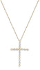 ESTATE .25CT DIAMOND 14K YELLOW GOLD CLASSIC SHARED PRONG CROSS FLOATING PENDANT