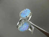 ESTATE .27CT DIAMOND & AAA OPAL 14KT WHITE GOLD 3D HALO CIRSS CROSS DOUBLE RING