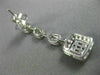 ESTATE 1.85CT DIAMOND 18KT WHITE GOLD JOURNEY HALO SQUARE STUD HANGING EARRINGS