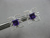 .75CT DIAMOND & AAA AMETHYST 14KT WHITE GOLD PRINCESS CUT & ROUND STUD EARRINGS