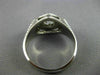 ANTIQUE LARGE 1.15CT DIAMOND SAPPHIRE 18K WHITE GOLD FILIGREE HEXAGON RING 25640