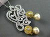 ANTIQUE LARGE 2.90CT DIAMOND 18KT W&Y GOLD GOLDEN SOUTH SEA PEARL PIN & PENDANT