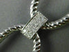 ESTATE WIDE & LONG .20CT DIAMOND 14K WHITE GOLD 3D OVAL OPEN LINK BRACELET FG VS