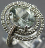 WIDE 2.81CT DIAMOND & AAA GREEN AMETHYST 14KT WHITE GOLD OVAL & ROUND HALO RING