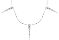 .15CT DIAMOND 14KT WHITE GOLD ROUND GRADUATING TRIANGULAR BY THE YARD NECKLACE