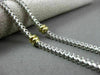ESTATE LONG 14KT WHITE & YELLOW GOLD ITALIAN BEAD BY THE YARD NECKLACE #22905