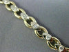 ANTIQUE .50CT DIAMOND 14K WHITE & YELLOW GOLD 3D LINK HANDCRAFTED BRACELET #227