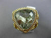 EXTRA LARGE 12.16CT DIAMOND & GREEN AMETHYST 14KT 2TONE GOLD FILIGREE HALO RING