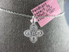 ESTATE .48CT DIAMOND 14KT WHITE GOLD 3D FLOWER LOVE FLOATING PENDANT