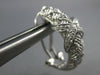 ESTATE .18CT DIAMOND 14KT WHITE GOLD MESH CRISS CROSS X CLIP ON HANGING EARRINGS