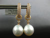 1.49CT DIAMOND & SOUTH SEA PEARL 18K ROSE GOLD 3D ETOILE HUGGIE HANGING EARRINGS