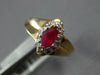 ESTATE .99CT DIAMOND & AAA RUBY 14KT YELLOW GOLD 3D MARQUISE & ROUND FUN RING