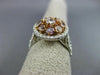 ESTATE LARGE 1.69CT MULTI COLOR DIAMOND 18KT WHITE ROSE GOLD FILIGREE ROUND RING