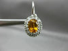 ESTATE 2.33CT DIAMOND & YELLOW SAPPHIRE 14KT WHITE GOLD OVAL LEVERBACK EARRINGS