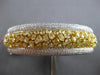 GIA LARGE 17.42CT WHITE & FANCY YELLOW DIAMOND 18K 2 TONE GOLD BANGLE BRACELET
