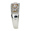 WIDE 1.24CT WHITE & PINK DIAMOND 18K WHITE ROSE GOLD FIVE STONE ANNIVERSARY RING