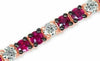 ESTATE 3.31CT DIAMOND & AAA PINK SAPPHIRE 18KT ROSE GOLD CLASSIC TENNIS BRACELET