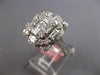 LARGE 1.88CT DIAMOND 18KT WHITE GOLD 3D ROUND & BAGUETTE FLOWER SQUARE FUN RING
