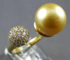 EXTRA LARGE .77CT DIAMOND & AAA GOLDEN SOUTH SEA PEARL 18KT YELLOW GOLD FUN RING