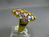 EXTRA LARGE 8.64CT DIAMOND & AAA MULTI COLOR SAPPHIRE 18KT YELLOW GOLD OVAL RING