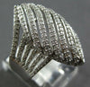 ESTATE LARGE .92CT DIAMOND 14KT WHITE GOLD 3D MULTI ROW MARQUISE SHAPE FUN RING