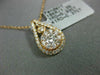 ESTATE .60CT DIAMOND 18K ROSE GOLD CLASSIC CLUSTER FLOWER TEAR DROP LOVE PENDANT
