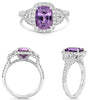 3.99CT DIAMOND & AAA PINK SAPPHIRE PLATINUM CUSHION & HALF MOON ENGAGMENT RING
