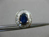 ESTATE 3.38CT DIAMOND & AAA SAPPHIRE 18K WHITE GOLD OVAL HALO CLIP ON EARRINGS