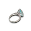 LARGE 7.08CT DIAMOND & AAA PARAIBA TOURMALINE 18KT WHITE GOLD 3D ENGAGEMENT RING