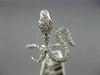 ESTATE LARGE .41CT DIAMOND & AAA RUBY 18KT WHITE GOLD 3D SNAKE SWIRL FUN RING