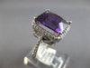 LARGE 5.75CT DIAMOND & AAA AMETHYST 14KT WHITE GOLD 3D CUSHION & ROUND HALO RING