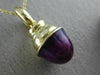 LARGE PURPLE ENAMEL 14KT YELLOW GOLD 3D DOME SHAPE FLOATING PENDANT #MILANO026