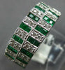 1.75CT DIAMOND & AAA EMERALD 14KT WHITE GOLD BAGUETTE MULTI ROW ANNIVERSARY RING