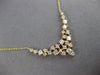 ESTATE LONG 1.52CT DIAMOND 14KT YELLOW GOLD ROUND CLUSTER V SHAPE LOVE NECKLACE