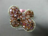 ESTATE LARGE 3.25CT WHITE & PINK DIAMOND 18K WHITE & ROSE BUTTERFLY FLOWER RING