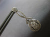 ESTATE LARGE 1.09CT DIAMOND 14K WHITE GOLD 3D CLUSTER TEAR DROP HANGING EARRINGS